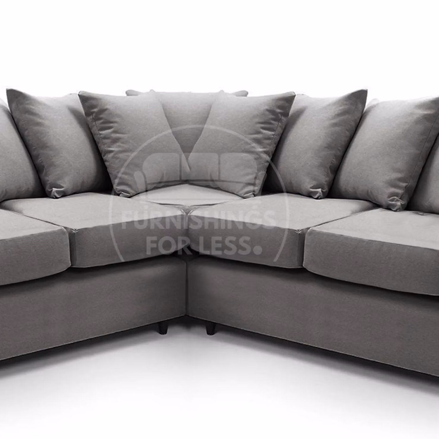 Furnishings For Less UK Casper 5 Seater L-Shaped Corner Sofa in Grey Chenille Fabric with Scatter Back – 2
