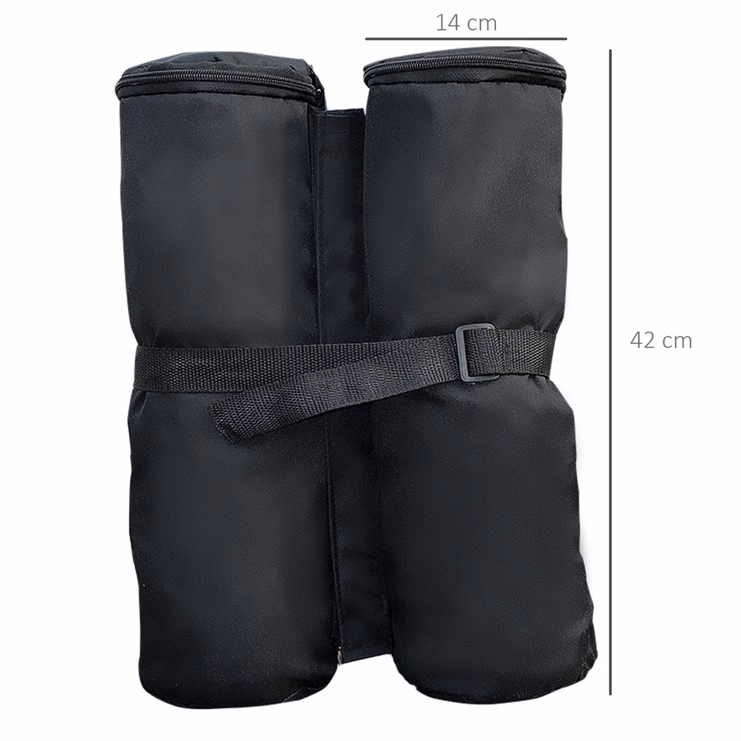 Outsunny Heavy Duty Gazebo Sand Bag Weights, 4-Piece Black Nylon Leg Weights for Marquee and Tent Canopy Base – 3