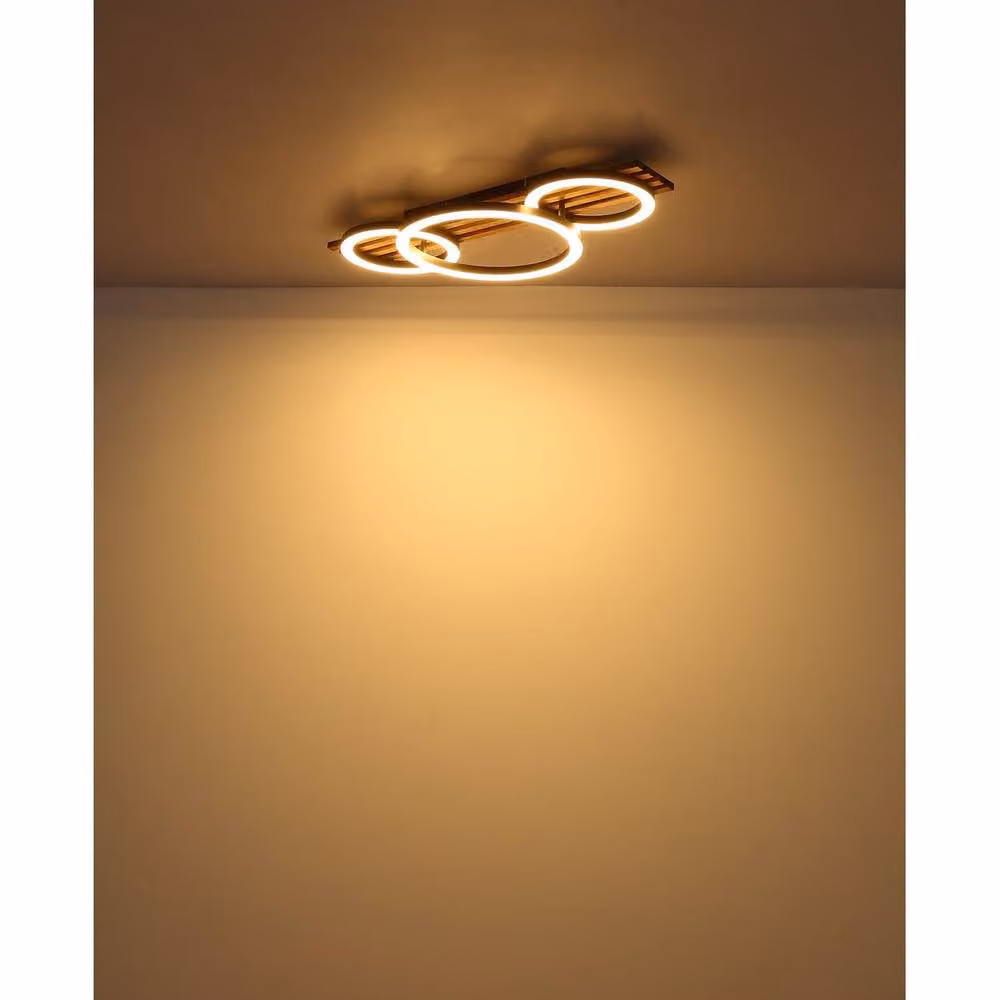Netlighting Tisha Semi Flush Ceiling Light in Matt Black with 3x LED 3000K Warm White, W: 62 cm, D: 30 cm – 3