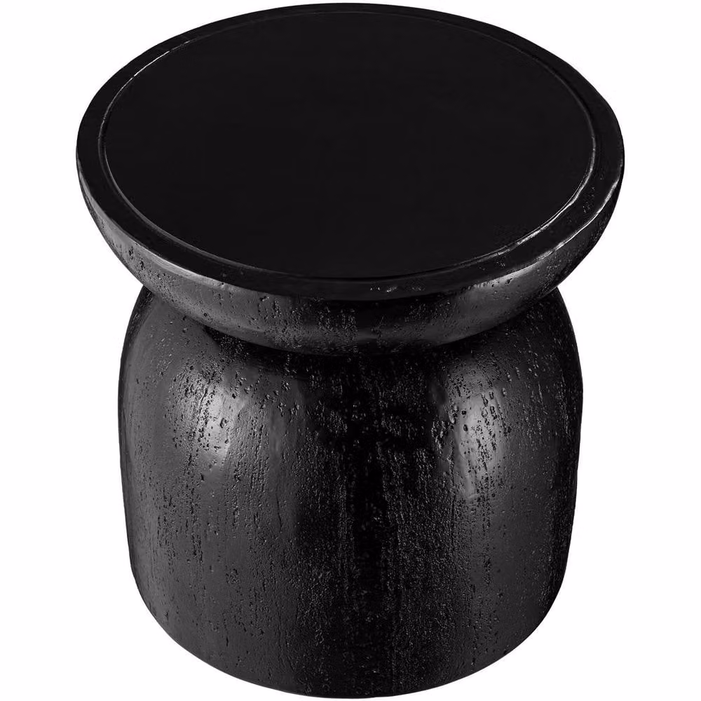 tectake Anisa Round Side Table in Black for Indoor and Outdoor Use, Diameter: 40 cm – 2