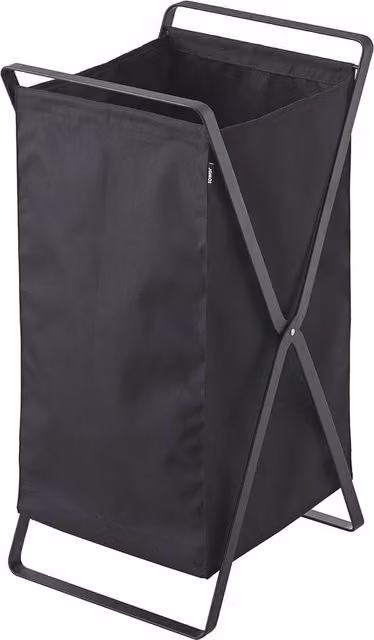 Yamazaki Tower Black Foldable Laundry Basket with Handles, W: 30 cm, H: 36 cm, D: 22 cm – 1