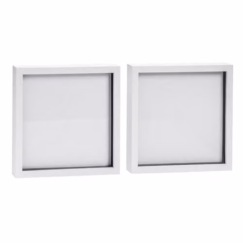 Nicola Spring 3D Shadow Box Photo Frames, Pack of 2, White, W/D/H: 25.4 x 25.4 x 25.4 cm