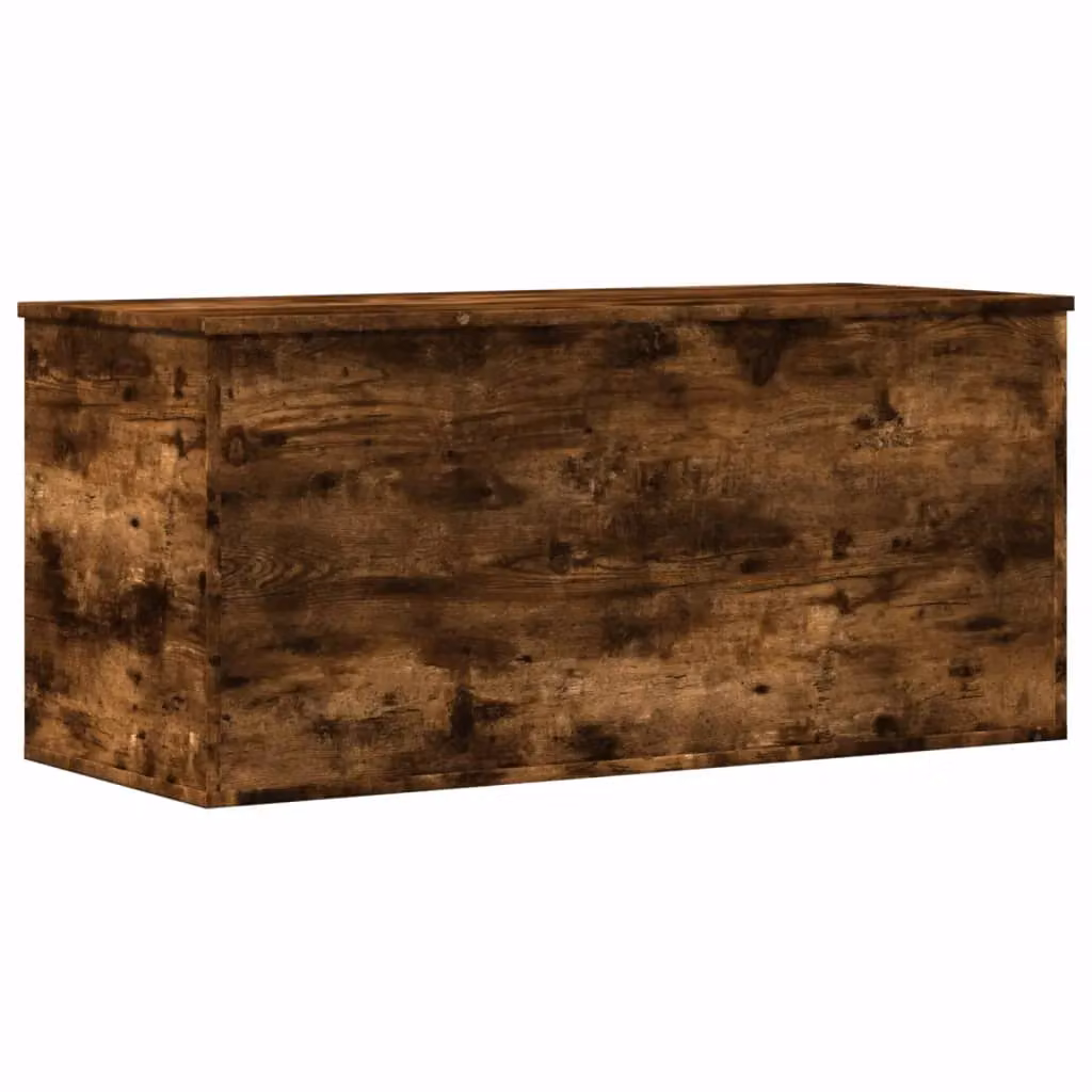 Berkfield Home Smoked Oak Storage Box in Brown, W/D/H: 100 x 42 x 46 cm – 2