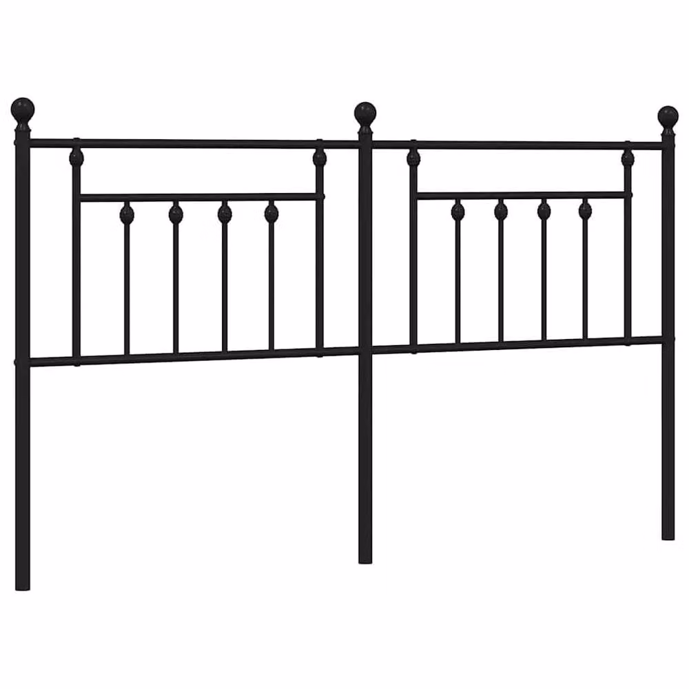 Berkfield Home Metal Headboard in Black – 2
