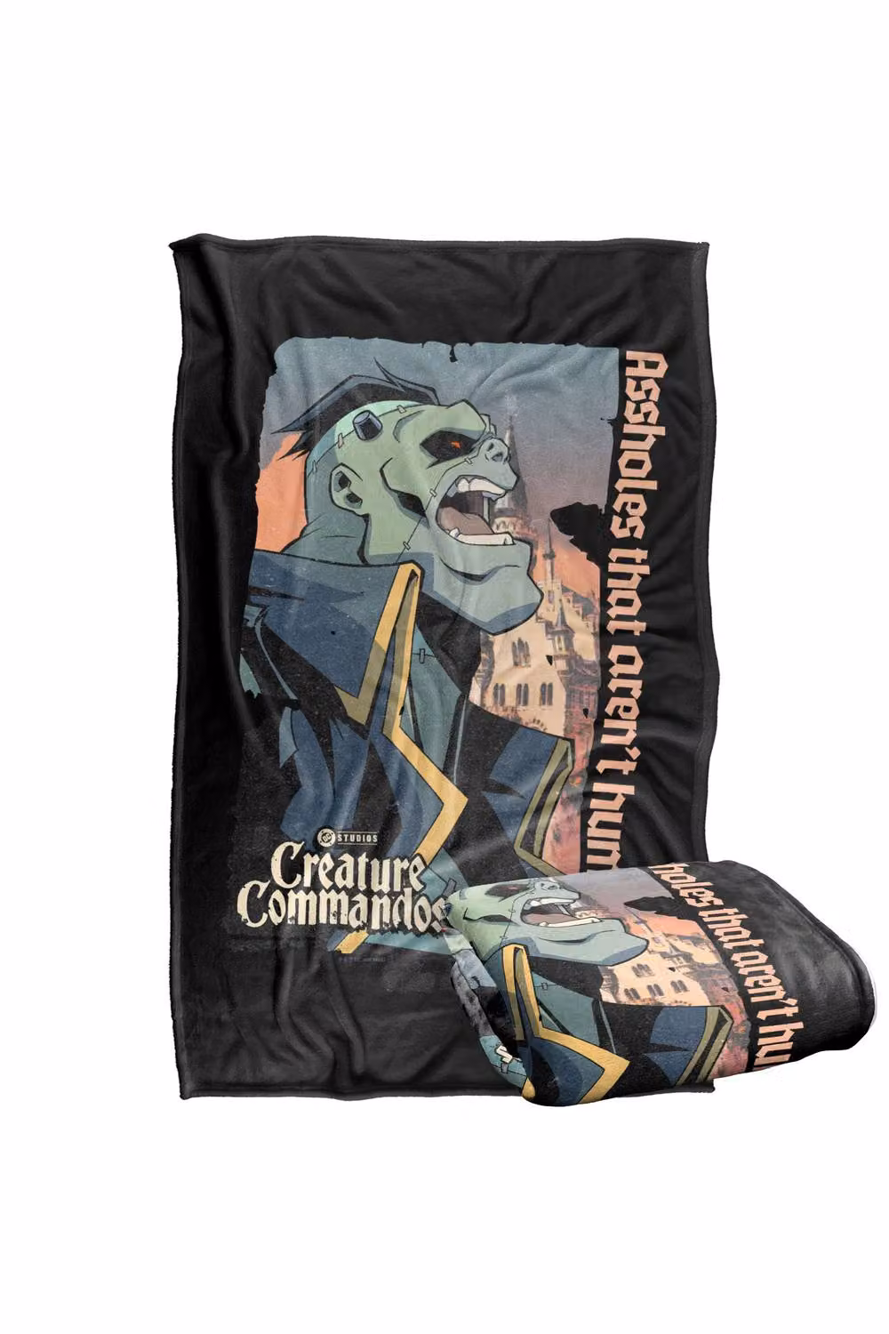 Warner Bros. Creature Commandos Eric Frankenstein Super Soft Silky Touch Throw Blanket, Multicolour, Extra Large – 2