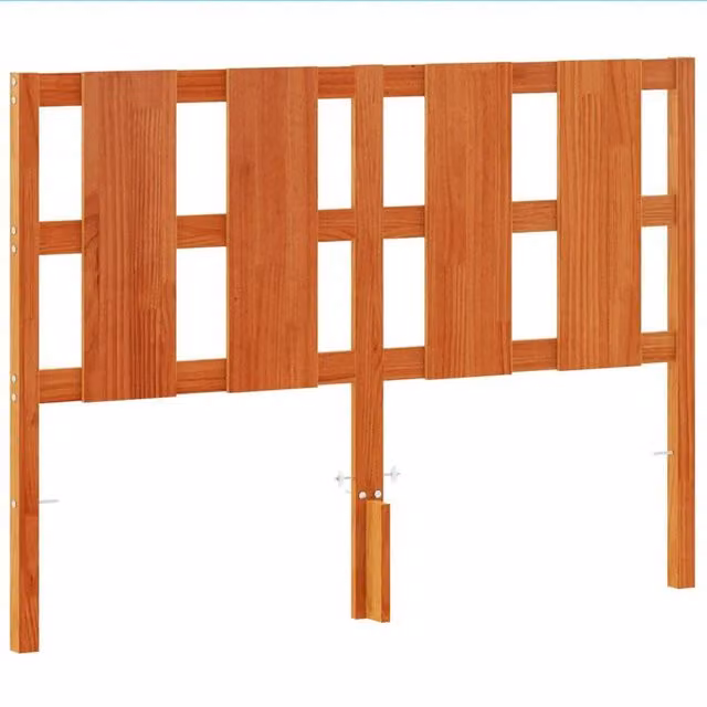 Berkfield Home Rustic Solid Wood Pine Headboard in Waxed Brown, Width: 135 cm