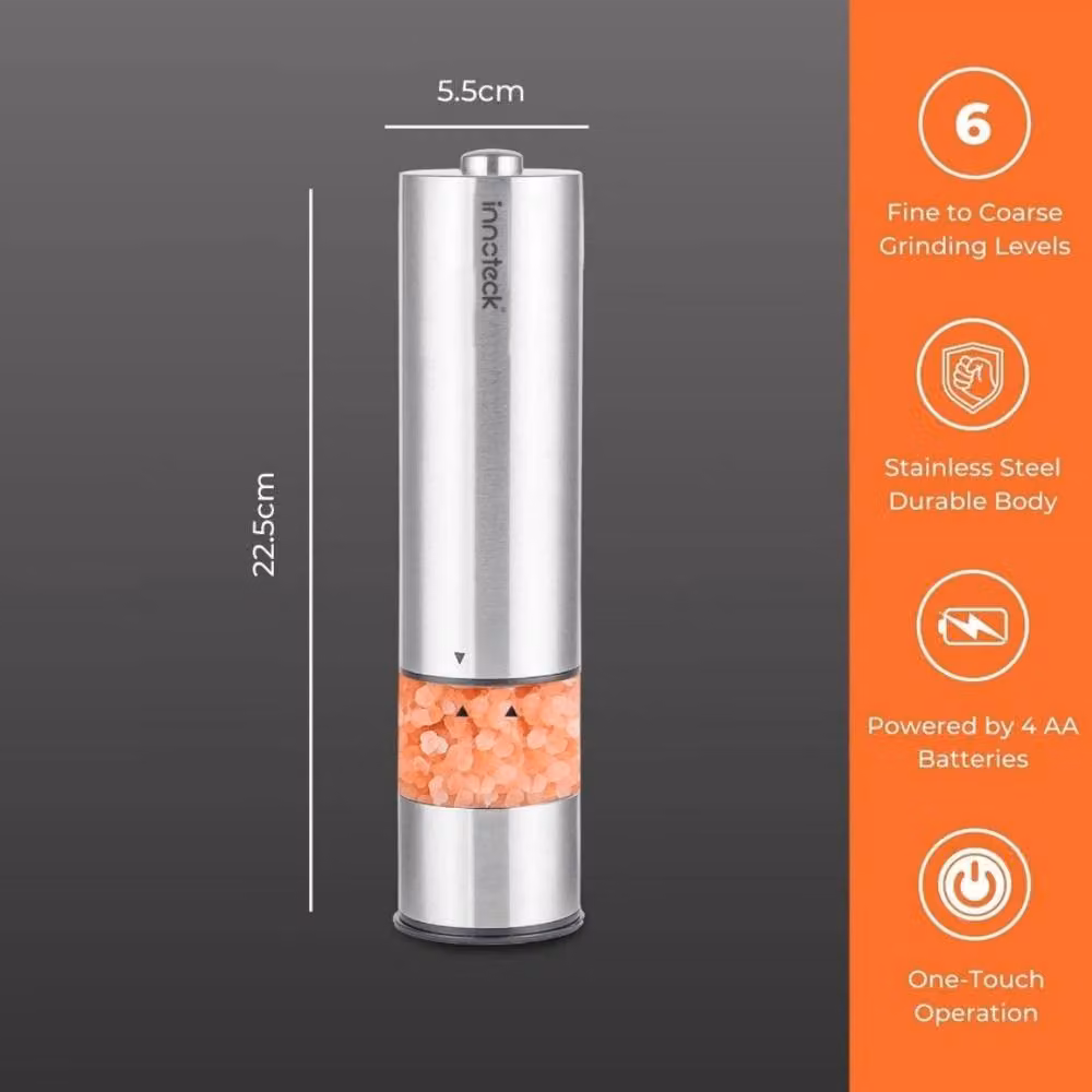 Kelvenix Stainless Steel Electric Salt and Pepper Mill Set in Silver – 2