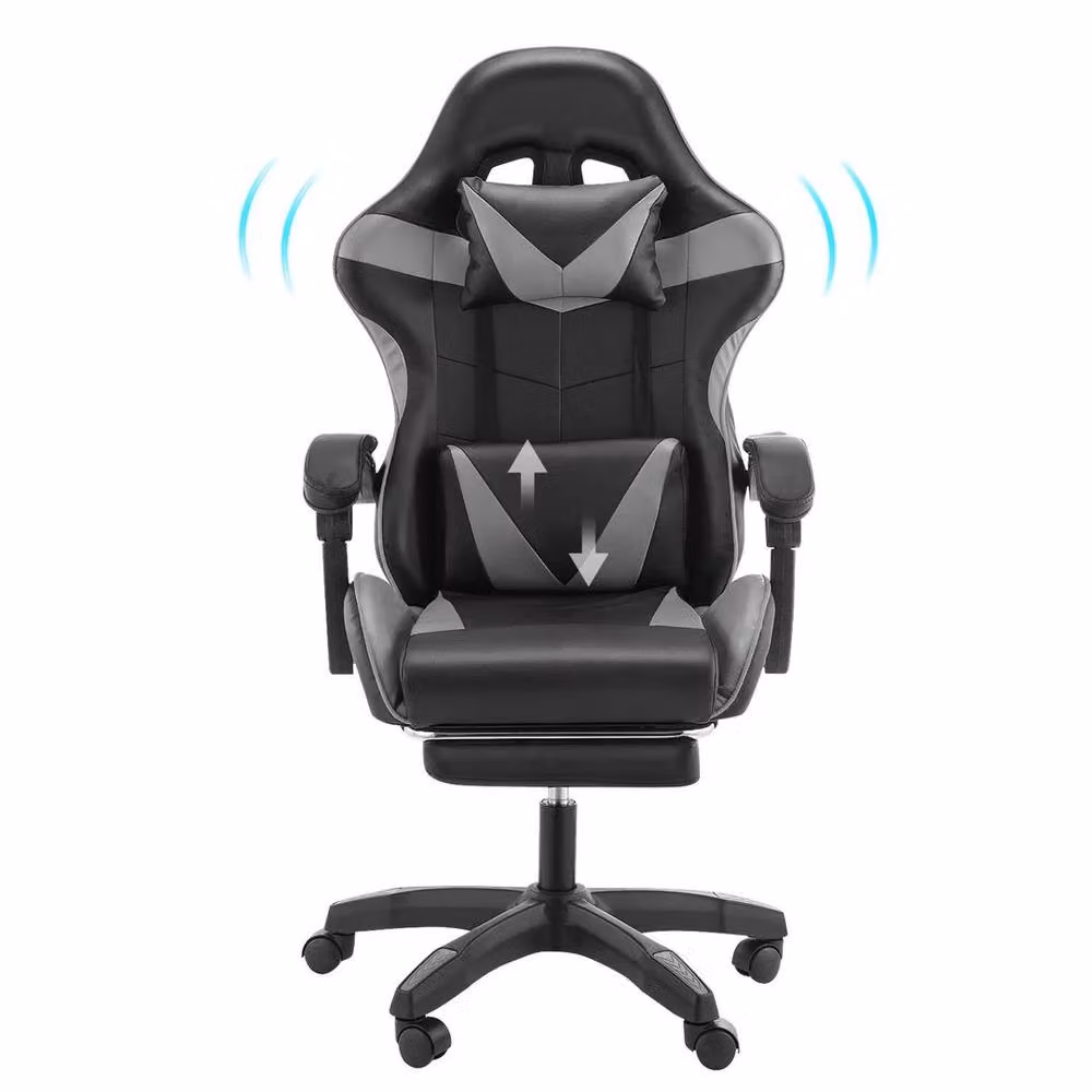 EONLION Ergonomic Black Synthetic Leather Gaming Chair with Headrest and Armrests – 5