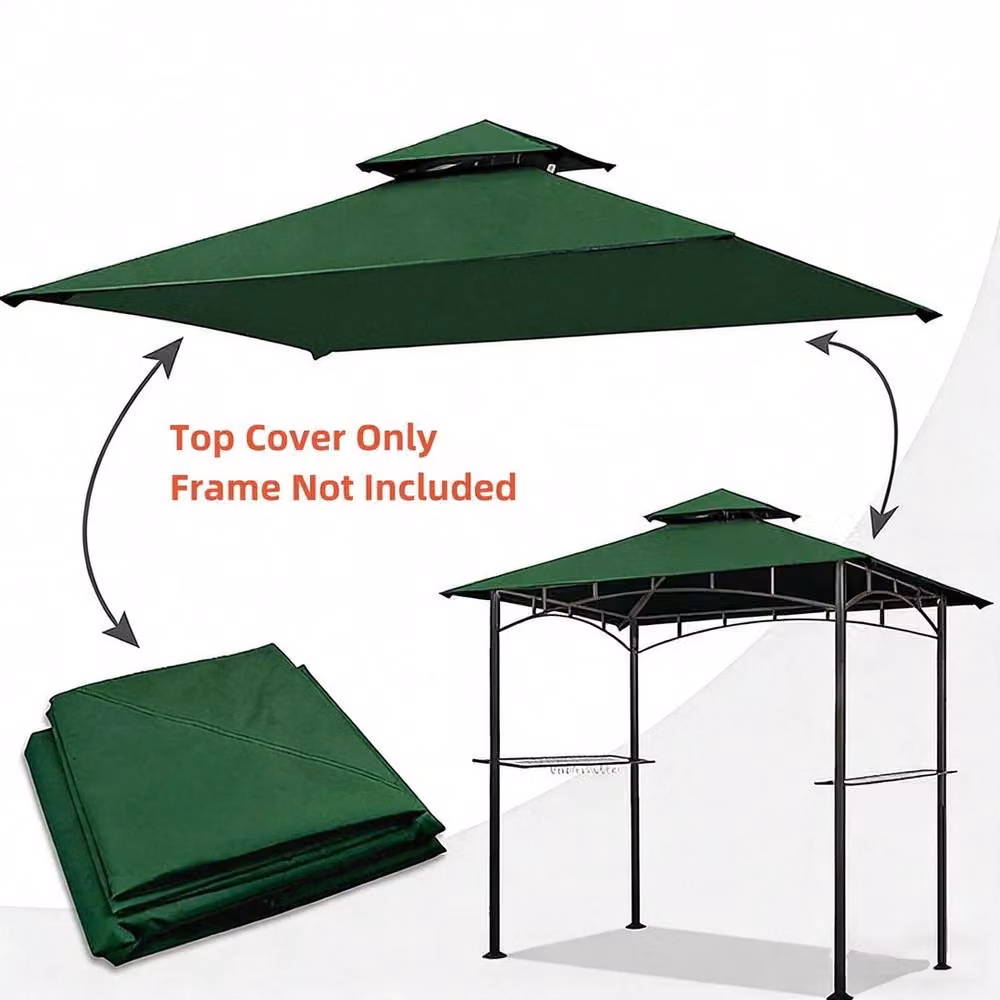 NESTLUNE Green 2-Tier Gazebo Replacement Canopy Roof Tent Top Cover, Polyester, W/D: 100 x 100 cm – 3