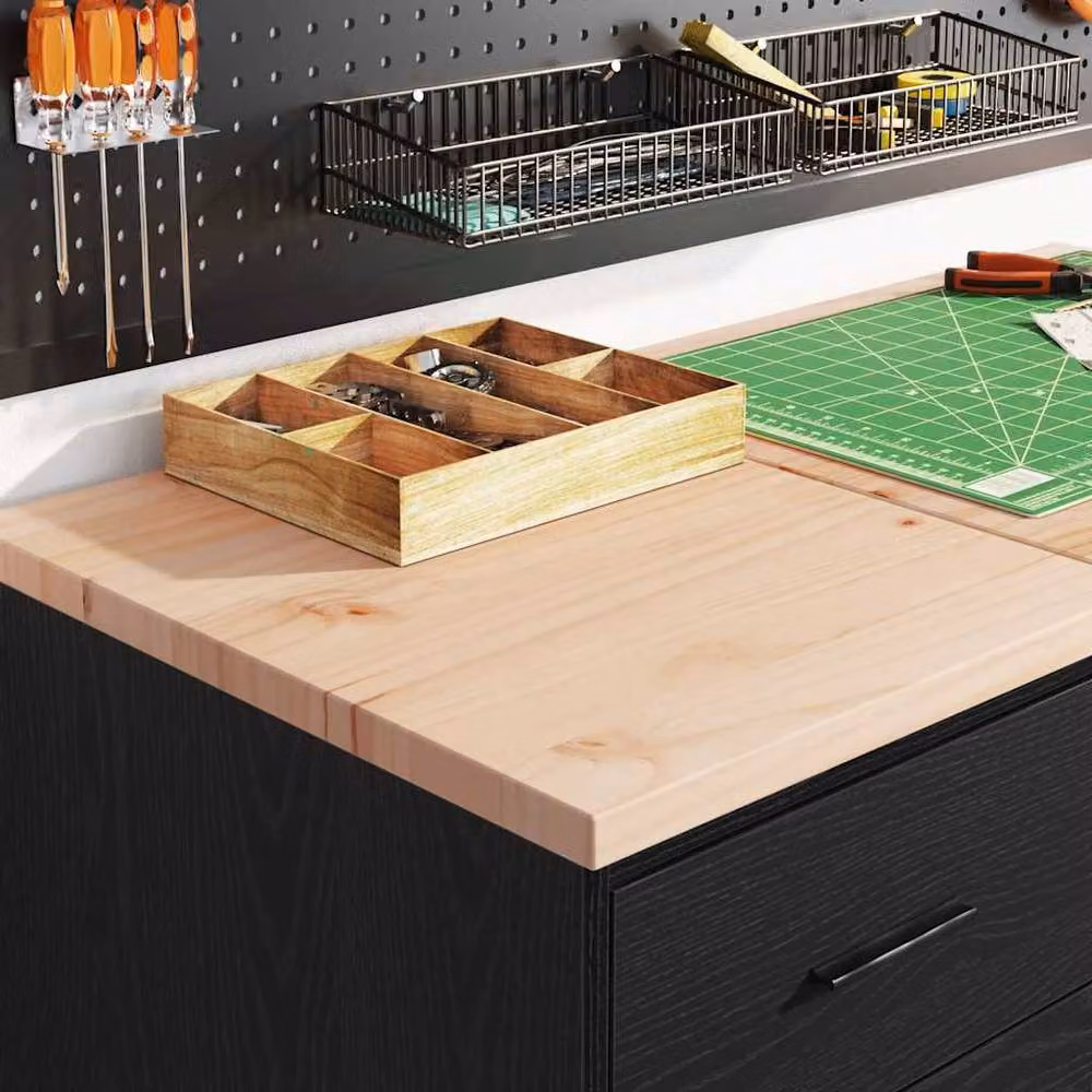Berkfield Home Black Garage Storage Cabinet in Solid Pine Wood, W/D/H: 40 x 51 x 85 cm – 3