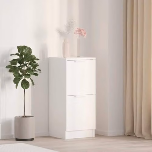 vidaXL White Modern Sideboard in Engineered Wood W/D/H: 30 x 30 x 70 cm – 2