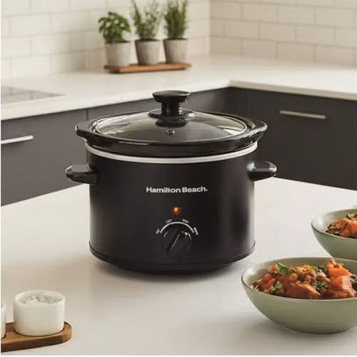 Hamilton Beach Mighty Mini Slow Cooker, 1.8L, Black, HBSC020B – 2