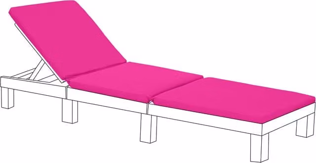 Gardenista Pink Rectangular Water Repellent Polyester Sun Lounger Cushion Replacement