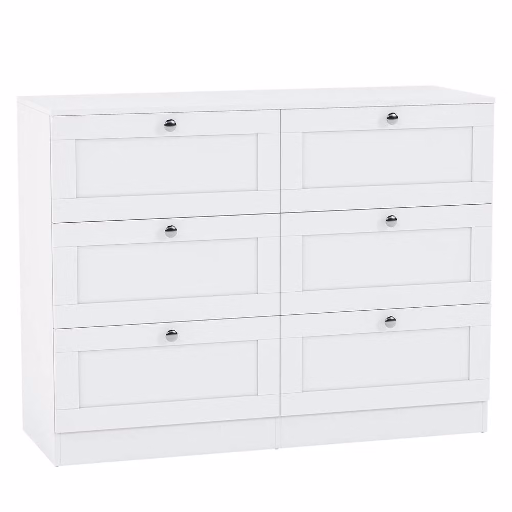 Vida Designs Altino 6 Drawer Wide Chest of Drawers in White – 2