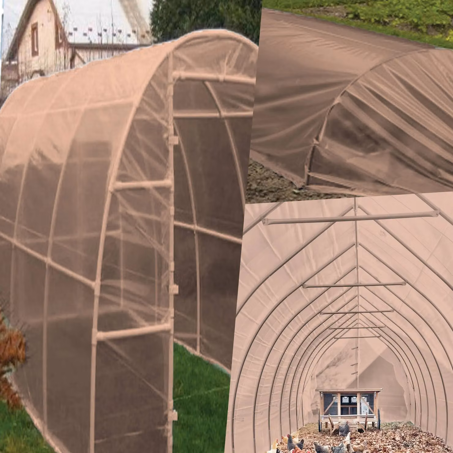 Pegdev Heavy Duty Opaque Polythene Sheeting, Light Bronze, W: 4 m, L: 11 m – 3