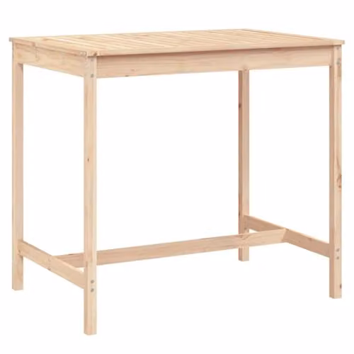 vidaXL Rectangular Garden Table in Beige Solid Pine Wood, W: 121 cm, D: 82.5 cm, H: 110 cm