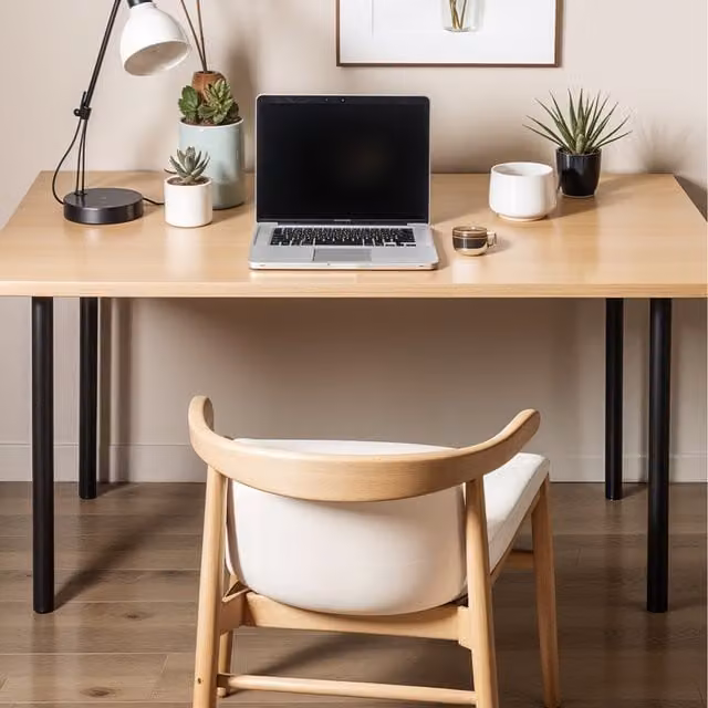 Lifeideas Modern Cylindrical Black Iron Table Leg