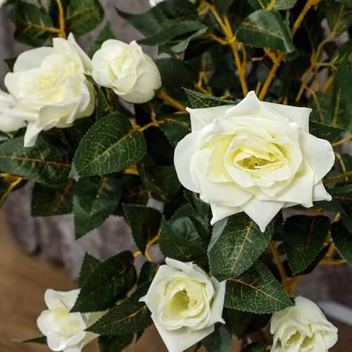 Outsunny Set of 2 White Artificial Rose Trees, 90 cm Height – 6