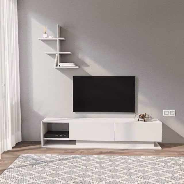 Decorotika Liza Modern White Matt TV Unit