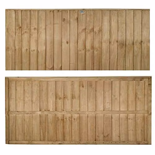 Forest Garden Brown Impregnated Wood Board Fence Panel, Pack of 5 – 2