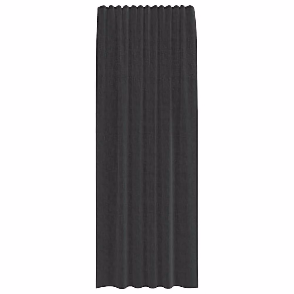 Berkfield Home Black Voile Fabric Panel Curtains with Rod Pockets, 2 Pack, W: 140 cm, H: 260 cm – 3
