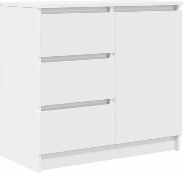 Berkfield Home White Sideboard with Drawer, W/D/H: 71 x 35 x 65 cm