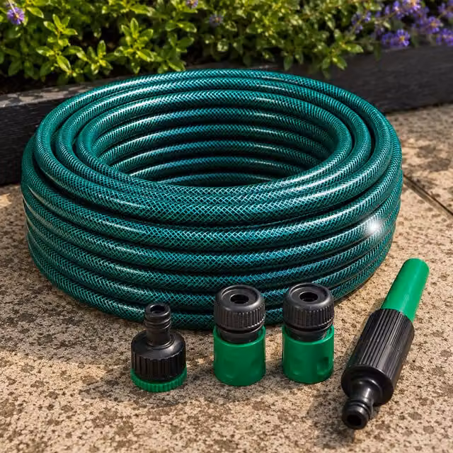 Samuel Alexander 30m Reinforced Green Garden Hose Pipe with Fittings – 3
