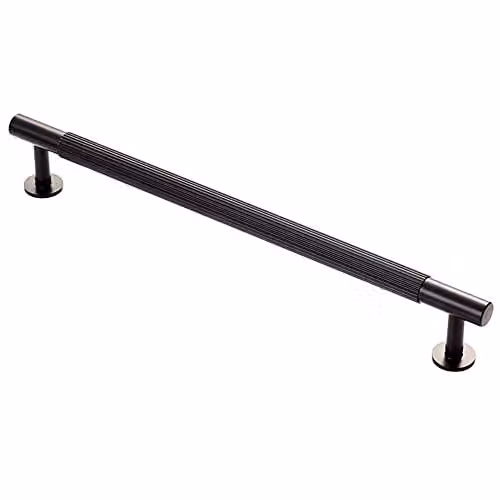 Loops Lined Bar Door Pull Handle, Matt Black, W: 274 mm, D: 13 mm, Centres: 224 mm