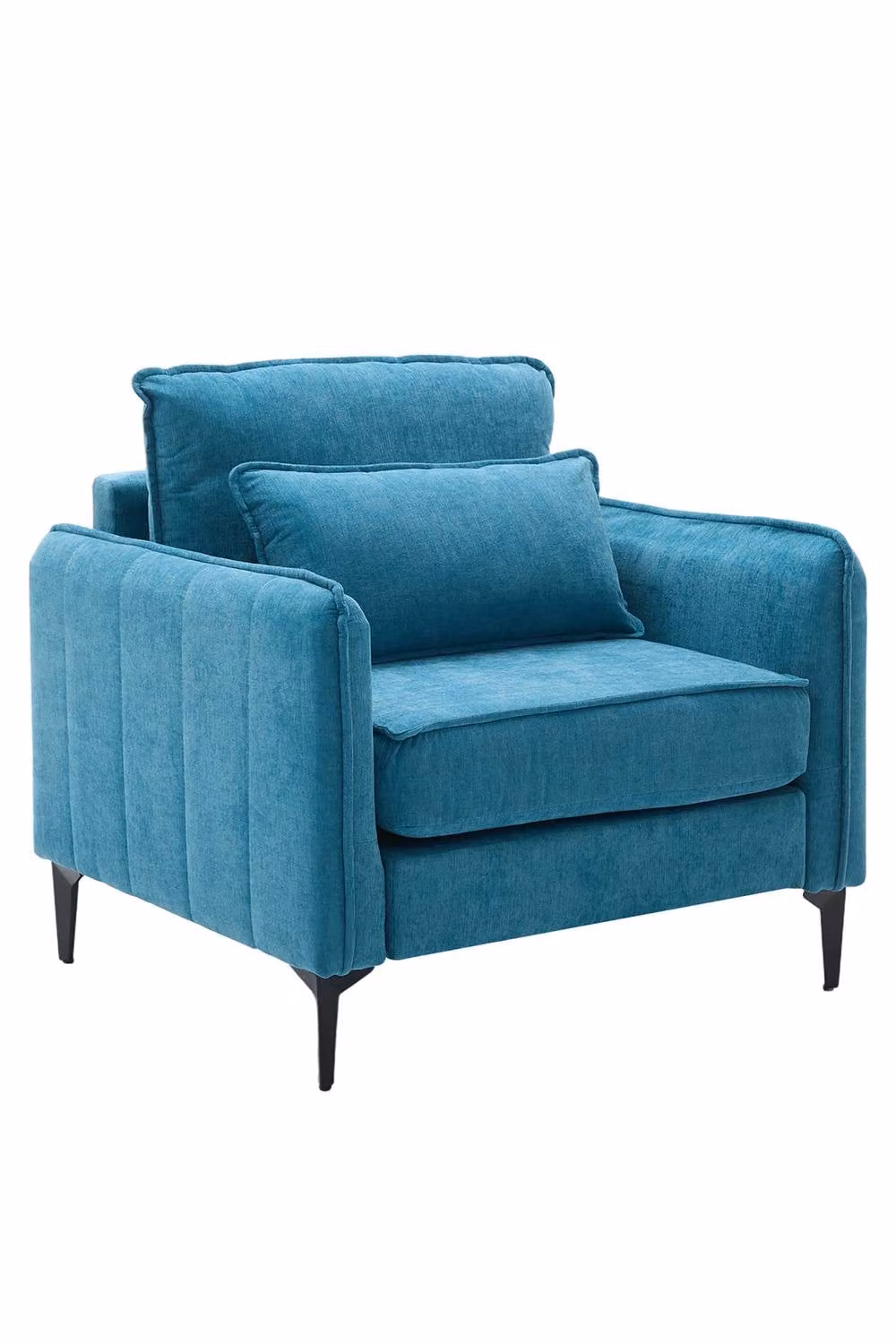 Garden Sanctuary Modern Upholstered Tub Accent Chair with Armrests in Blue – 2