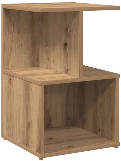 Berkfield Home Artisan Oak Bedside Cabinet in Brown, W/D/H: 35 x 35 x 55 cm