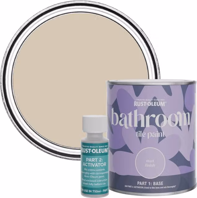 Rust-Oleum Bathroom Tile Paint in Matt Finish, Beige, 0.75 l