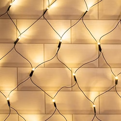 The Christmas Workshop 180 LED Warm White Christmas Net Curtain Style Window Lights, W 180 cm x H 120 cm – 1