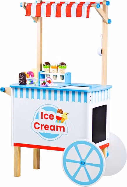 Bigjigs Toys Wooden Ice Cream Cart in White