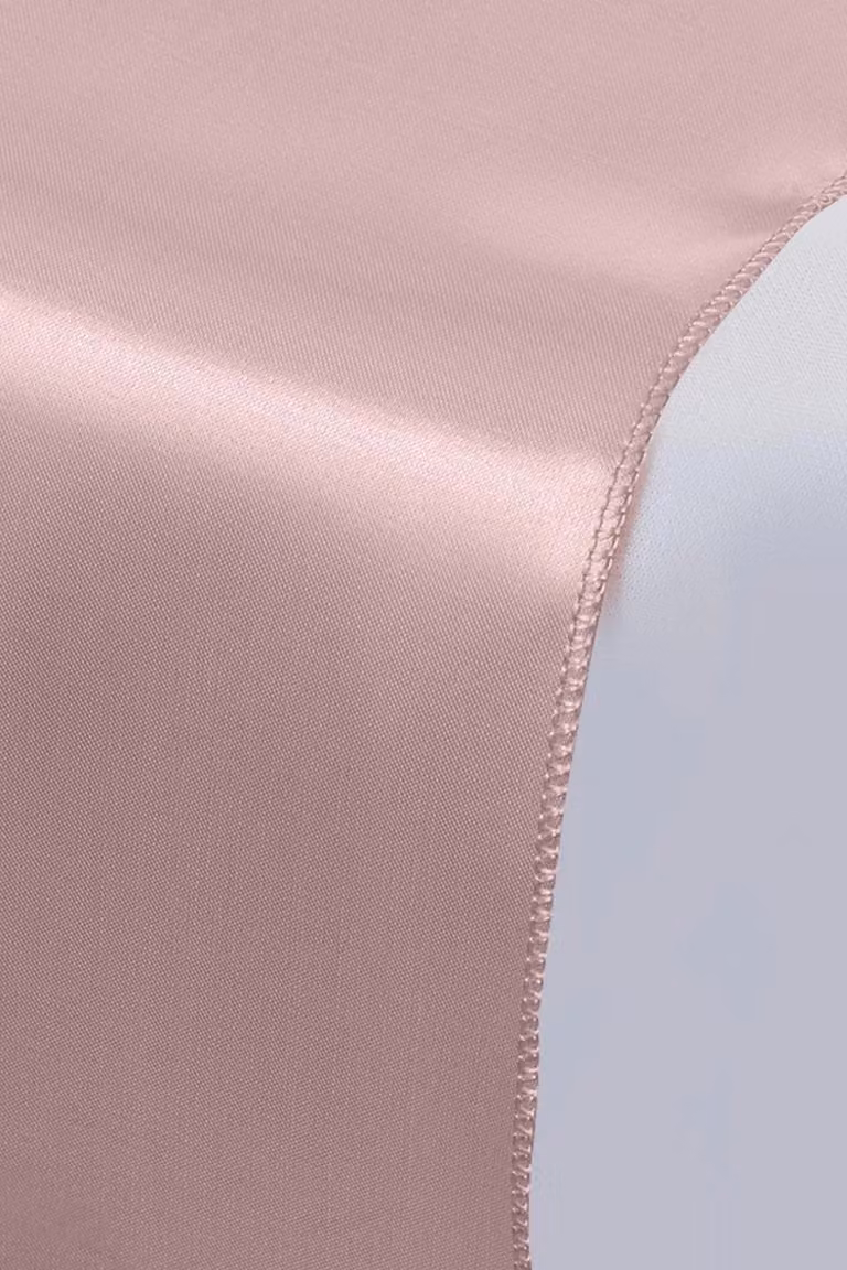 Neel Blue Satin Table Runner in Rose Gold, W: 28 cm, L: 275 cm