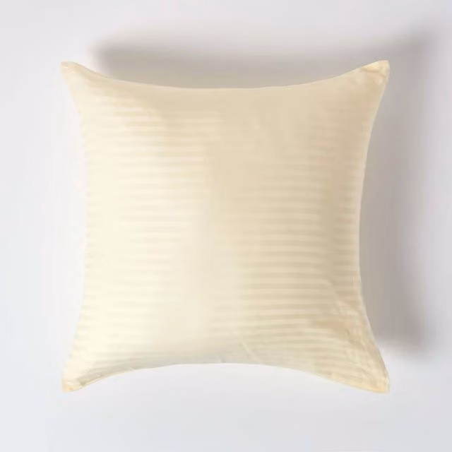 Homescapes 330 Thread Count Egyptian Cotton Percale Housewife Pillowcase, Yellow, Width: 60 cm