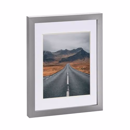 Nicola Spring Grey Rectangular Single Photo Frame with White Mount – 1