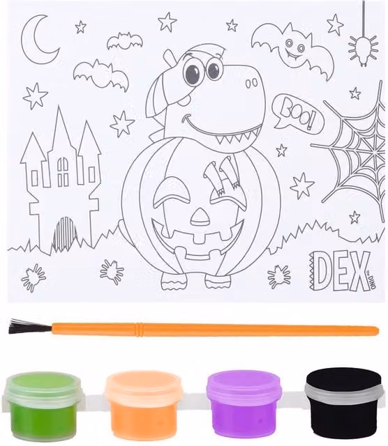 VFM e-Store Halloween Paint Your Own Canvas Board 3 Pack, Multicolour, W: 25 cm, H: 20 cm – 1