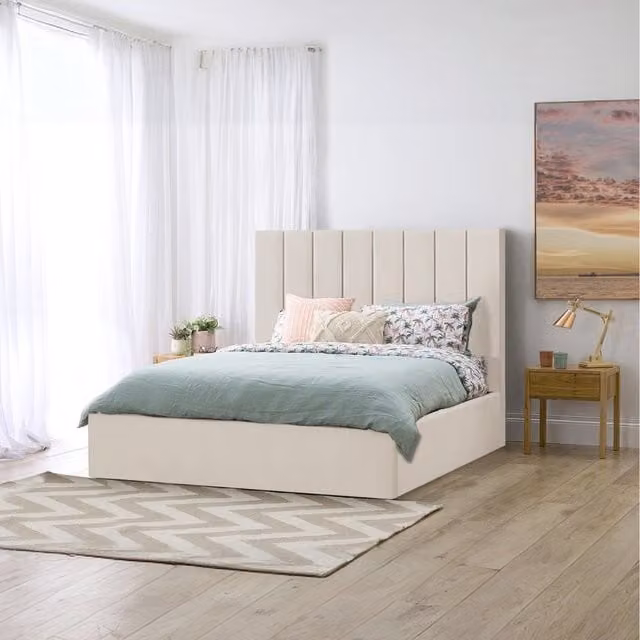 Desire Deco Gloria Upholstered Storage Bed in Orange Velvet Fabric, 180 x 200 cm