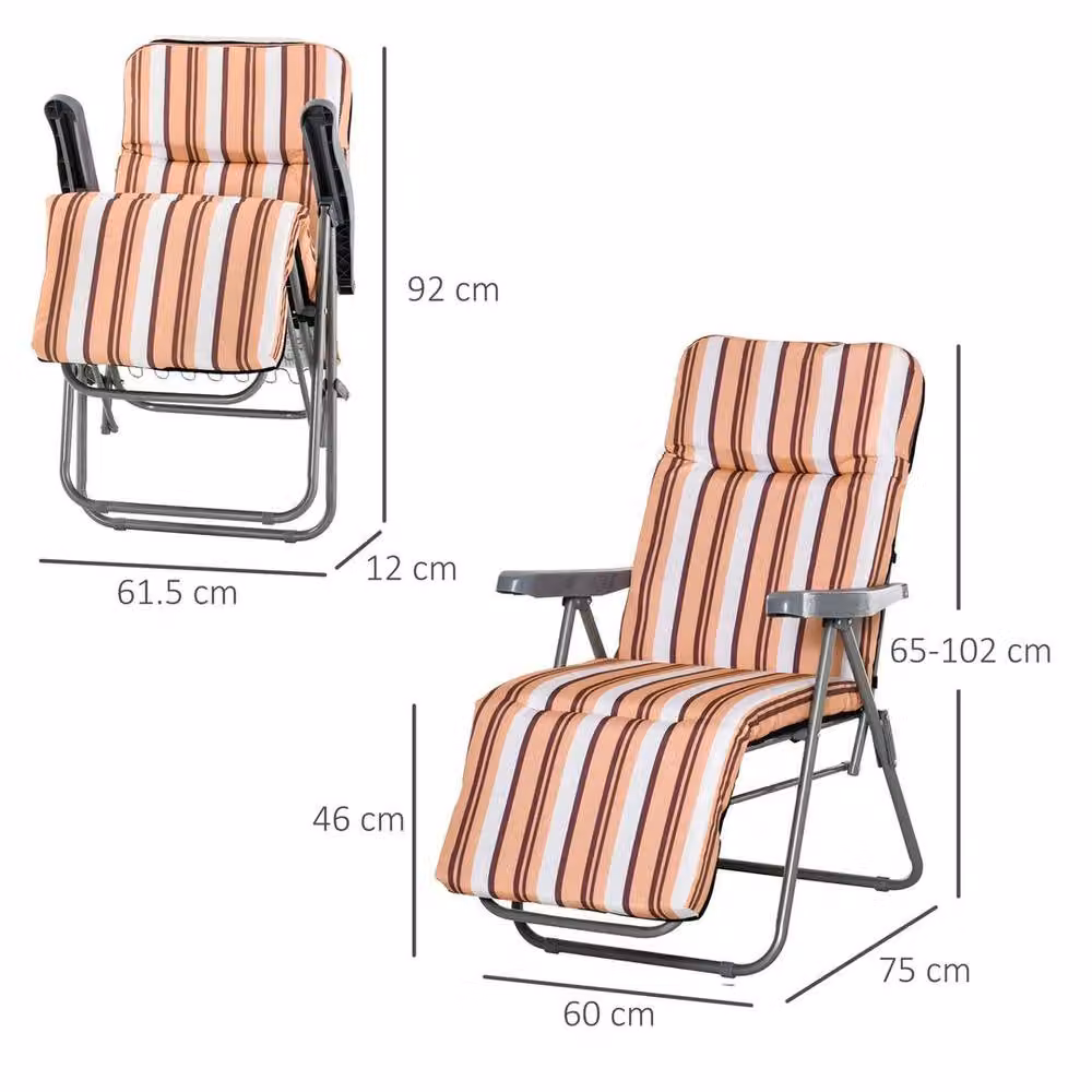 PAWNORA Set of 2 Adjustable Sun Loungers in Red with Armrests and Weatherproof Cushions – 2