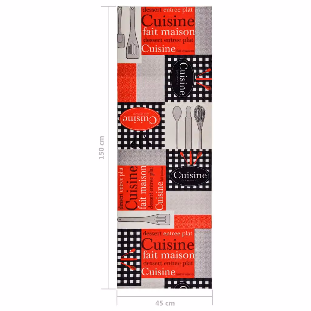 Berkfield Home Washable Non-Slip Multicolour Kitchen Floor Mat, W: 45 cm, L: 150 cm – 6