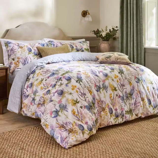 Voyage Maison Cluaran Reversible 100% Cotton Floral Duvet Cover Set, Multicolour, W: 180 cm, H: 200 cm