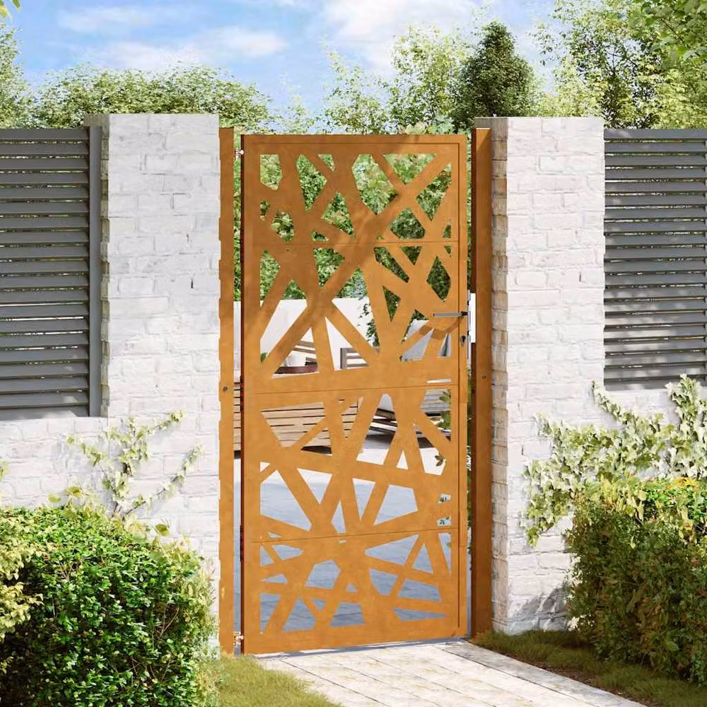 Berkfield Brown Weathering Steel Garden Gate, W: 105 cm, H: 180 cm – 2