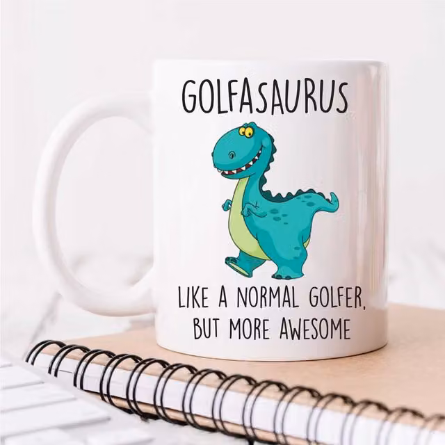 60 SECOND MAKEOVER Golfasaurus Mug in White