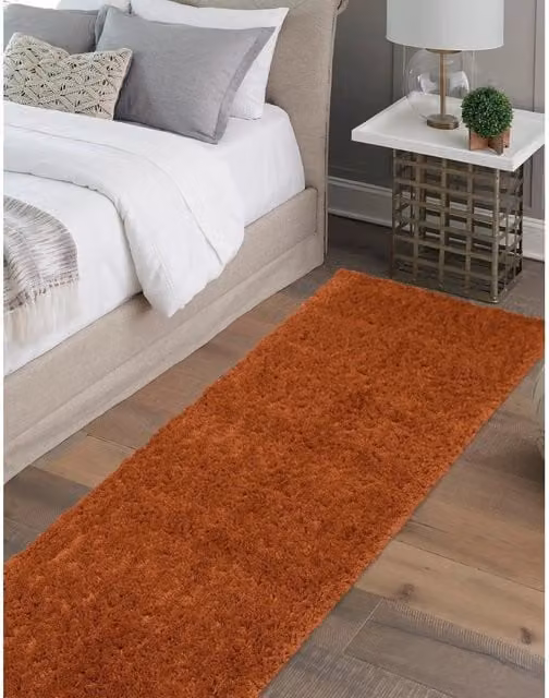 Melrose Interiors Super Soft Cosy Terra Area Rug in Orange, W: 60 cm, L: 200 cm