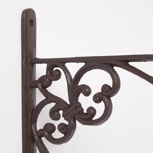 Homescapes Brown Cast Iron Extra Large Hanging Basket Hook, Length: 35.5 cm – 2