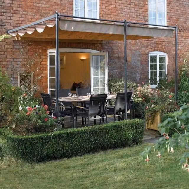 Rowlinsons St. Tropez Canopy in Brown, W: 330 cm, D: 300 cm, H: 270 cm
