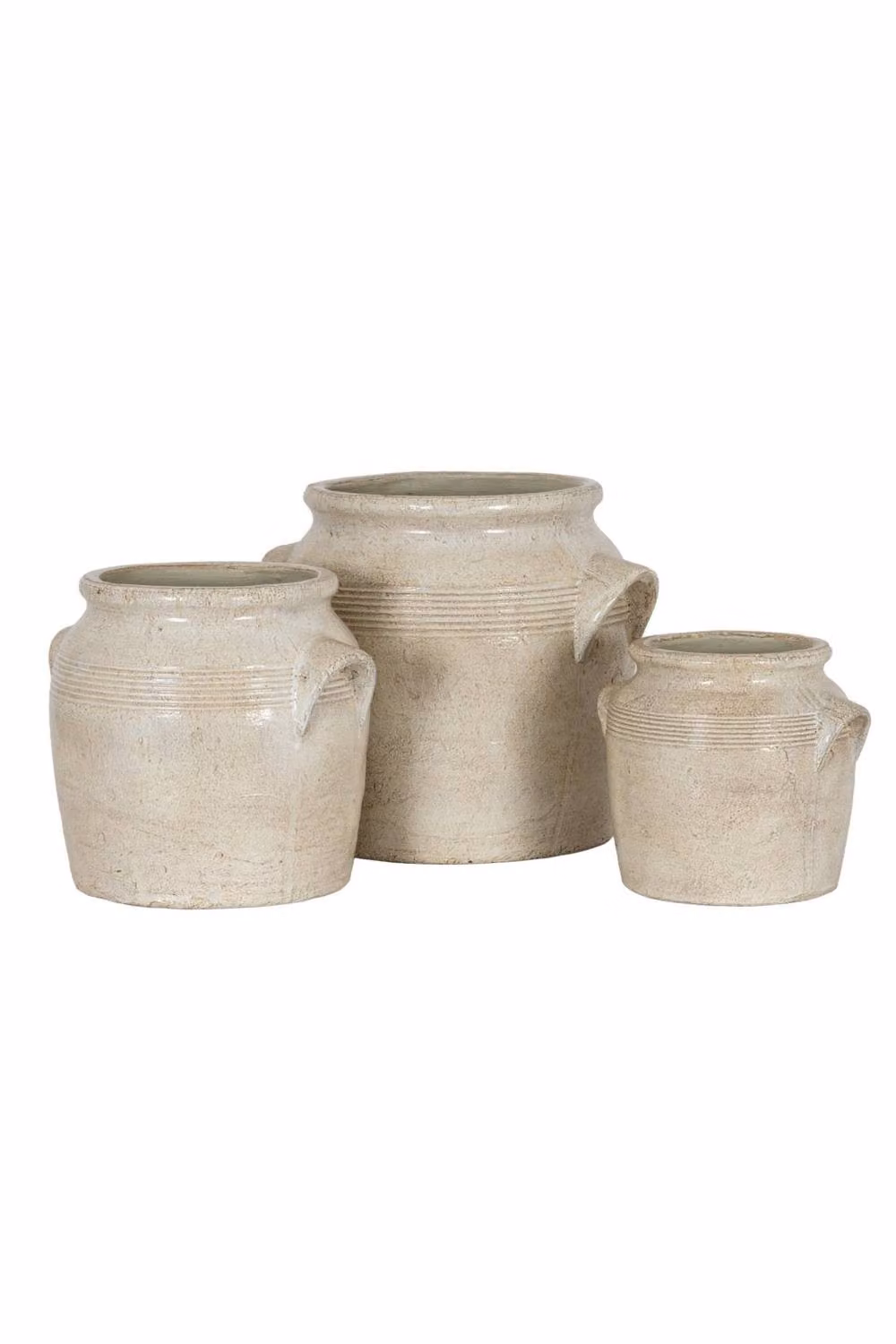 KDMD Tarn Large Round Ceramic Pot with Handles in Stone – 2