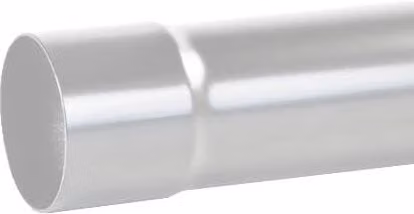 ARP Aluminium Round Swaged Downpipe with PPC Finish in Silver, Length: 2 m, Diameter: 76 mm