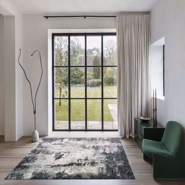 The Rug Shop UK Modern Abstract Grey Machine Woven Stain-Resistant Easy Care Rug, W: 160 cm, D: 230 cm – 1