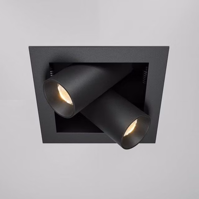 Netlighting Magnum Twin Recessed LED Downlight in Black, 3000K Warm White, 1000lm – 1
